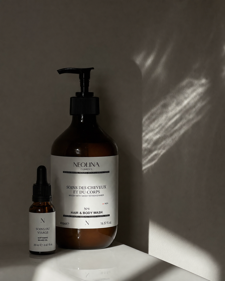 2-in-1 Hair & Body Wash for men and Softening Beard Oil - Neolina on Instagram